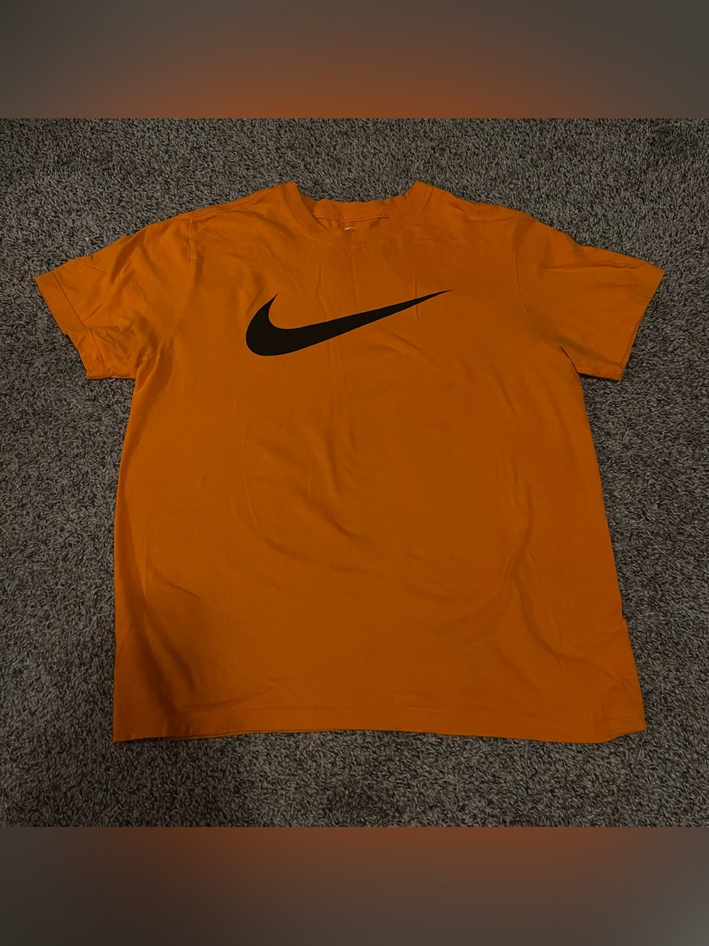 Nike Men's Orange Swoosh Graphic T-Shirt